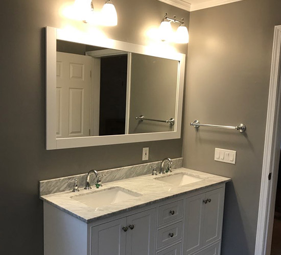 bathroom vanity mirror and sinks Lambert and Barr LLC in New Milford, CT